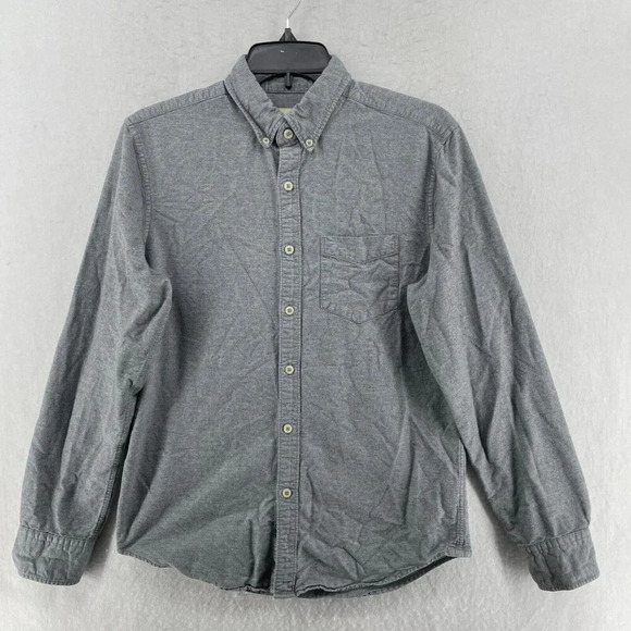 American Eagle Shirt Mens Sz S Gray Soft Flannel Button Down Classic Long Sleeve - Picture 1 of 10